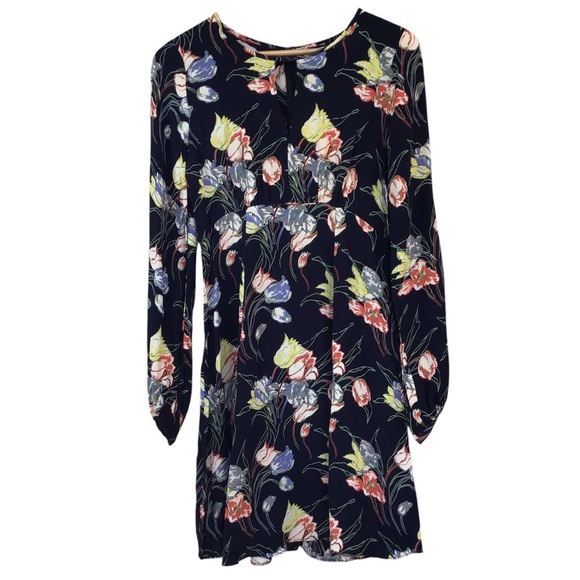 Bytimo Trailing Flowers Black Floral Long Sleeve Dress Size XS NEW - Picture 3 of 15